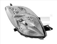 TYC TOYOTA YARIS II 2005-2009 HEADLIGHT RIGHT SIDE ELECTRIC WITH H4 MOTOR - Front Headlight