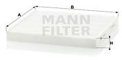 MANN-FILTER CU2544 for CITROËN; FIAT; PEUGEOT - Cabin Air Filter