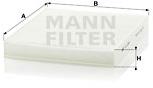 MANN-FILTER CU2545 for AUDI; MERCEDES-BENZ; PUCH; SEAT; SKODA; VW - Cabin Air Filter