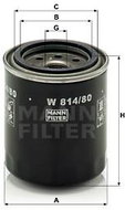 MANN-FILTER W814/80 for HYUNDAI, ISUZU, OPEL, ROVER - Oil Filter