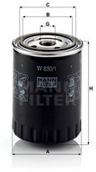 MANN-FILTER W830/1 for FORD, SEAT, VW - Oil Filter