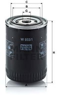 MANN-FILTER W933/1 for FORD, NISSAN - Oil Filter