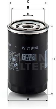 MANN-FILTER W719/30 pro vozy AUDI, SEAT, SKODA, VW - Olejový filtr - Hlavní obrázek