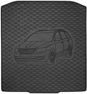 ACI ŠKODA OCTAVIA 2012->Rubber Boot Tray with Car Illustration, Black (Estate) - Boot Tray