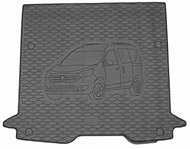 ACI DACIA Dokker 2013->Rubber Boot Tray with Car Illustration, Black - Boot Tray