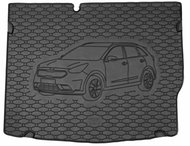 ACI KIA Niro 2016->Rubber Boot Tray with Car Illustration, Black - Boot Tray