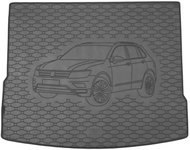 ACI VW TIGUAN 2016->Rubber Boot Tray with Car Illustration, Black (Upper Luggage Compartment) - Boot Tray