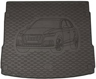 ACI AUDI Q5 2017->Rubber Boot Tray with Car Illustration, Black - Boot Tray