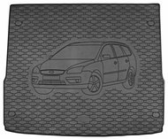 ACI FORD Focus 2005->2007 Rubber Boot Tray with Car Illustration, Black (Estate) - Boot Tray