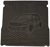 ACI PEUGEOT 308, 2013->Rubber Boot Tray with Car Illustration, Black (Estate) - Boot Tray