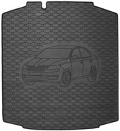 ACI SEAT Toledo 2012->Rubber Boot Tray with Car Illustration, Black - Boot Tray