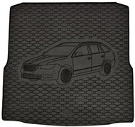 ACI ŠKODA SUPERB 2008->2013 Rubber Boot Tray with Car Illustration, Black (Estate) - Boot Tray