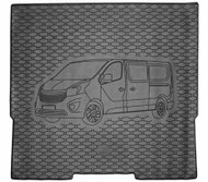 ACI RENAULT Trafic 2014->Rubber Boot Tray with Car Illustration, Black (Version L2) - Boot Tray