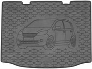 ACI ŠKODA Citigo 2011->Rubber Boot Tray with Car Illustration, Black - Boot Tray