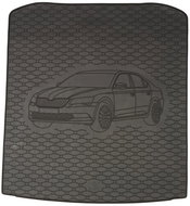 ACI ŠKODA SUPERB 2015->Rubber Boot Tray with Car Illustration, Black (Liftback) - Boot Tray