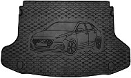 ACI HYUNDAI i30, 2017->Rubber Boot Tray with Car Illustration, Blac (Fastback- Single Floor Version) - Boot Tray