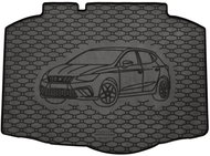 ACI SEAT Ibiza 05/2017->Rubber Boot Tray with Car Illustration, Black - Boot Tray