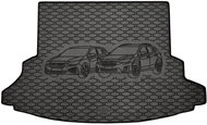 ACI SUBARU XV 2012->Rubber Boot Tray with Car Illustration, Black - Boot Tray