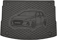 ACI HYUNDAI i30, 2017-> Rubber Boot Tray with Car Illustration, Black (HB - Upper Position) - Boot Tray