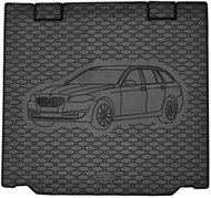ACI BMW 5, 2017-> Rubber Boot Tray with Car Illustration, Black (Estate) - Boot Tray