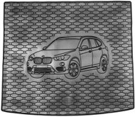 ACI BMW X1 F48, 2015-> Rubber Boot Tray with Car Illustration, Black - Boot Tray