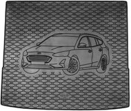 ACI FORD Focus 2018-> Rubber Boot Tray with Car Illustration, Black (Estate - Upper Position) - Boot Tray