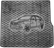 ACI LADA VES 2015-> Rubber Boot Tray with Car Illustration, Black - Boot Tray