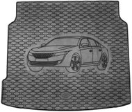 ACI PEUGEOT 508, 2018-> Rubber Boot Tray with Car Illustration, Black (Fastback) - Boot Tray