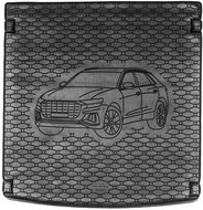 ACI AUDI Q8 2018-> Rubber Boot Tray with Car Illustration, Black - Boot Tray