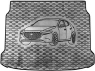 ACI MAZDA 3, 19 - Rubber Boot Tray with Car Illustration, Black - Boot Tray