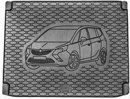 ACI OPEL Zafira 16 - Rubber Boot Tray with Car Illustration, Black (3rd Row Folding) - Boot Tray