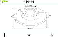 VALEO Brake Disc 186146 - Brake Disc