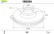 VALEO Brake Disc 186264 - Brake Disc