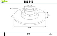 VALEO Brake Disc 186416 - Brake Disc