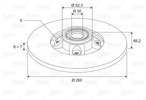 VALEO Brake Disc 197453 - Brake Disc - Main image