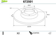 VALEO Brake Disc 672501 - Brake Disc