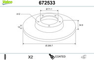 VALEO Brake Disc 672533 - Brake Disc