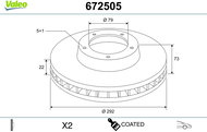 VALEO Brake Disc 672505 - Brake Disc