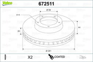 VALEO Brake Disc 672511 - Brake Disc