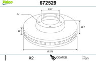 VALEO Brake Disc 672529 - Brake Disc