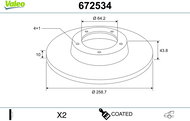 VALEO Brake Disc 672534 - Brake Disc