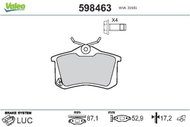 VALEO Brake Pads 598463 - Brake Pads