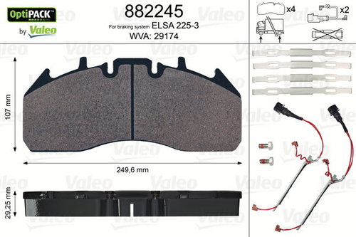 VALEO Brake Pads 882245 - Brake Pads - Main image