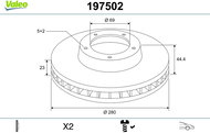 VALEO Brake Disc 197502 - Brake Disc