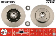 TRW Brake disc DF2059BS, set of 2 - Brake Disc
