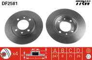 TRW Brake disc DF2581, set of 2 - Brake Disc