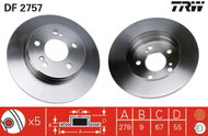 TRW Brake disc DF2757, set of 2 - Brake Disc
