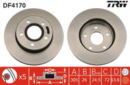 TRW Brake disc DF4170, set of 2 - Brake Disc