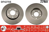 TRW Brake Disc DF4275S, set of 2 - Brake Disc