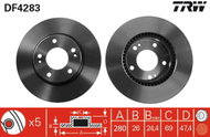 TRW Brake disc DF4283, set of 2 - Brake Disc